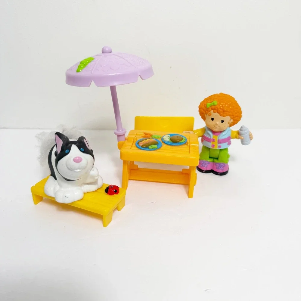 Fisher-Price Little People Elena & Her Sunny Day Picnic Bendable Legs Touch Feel